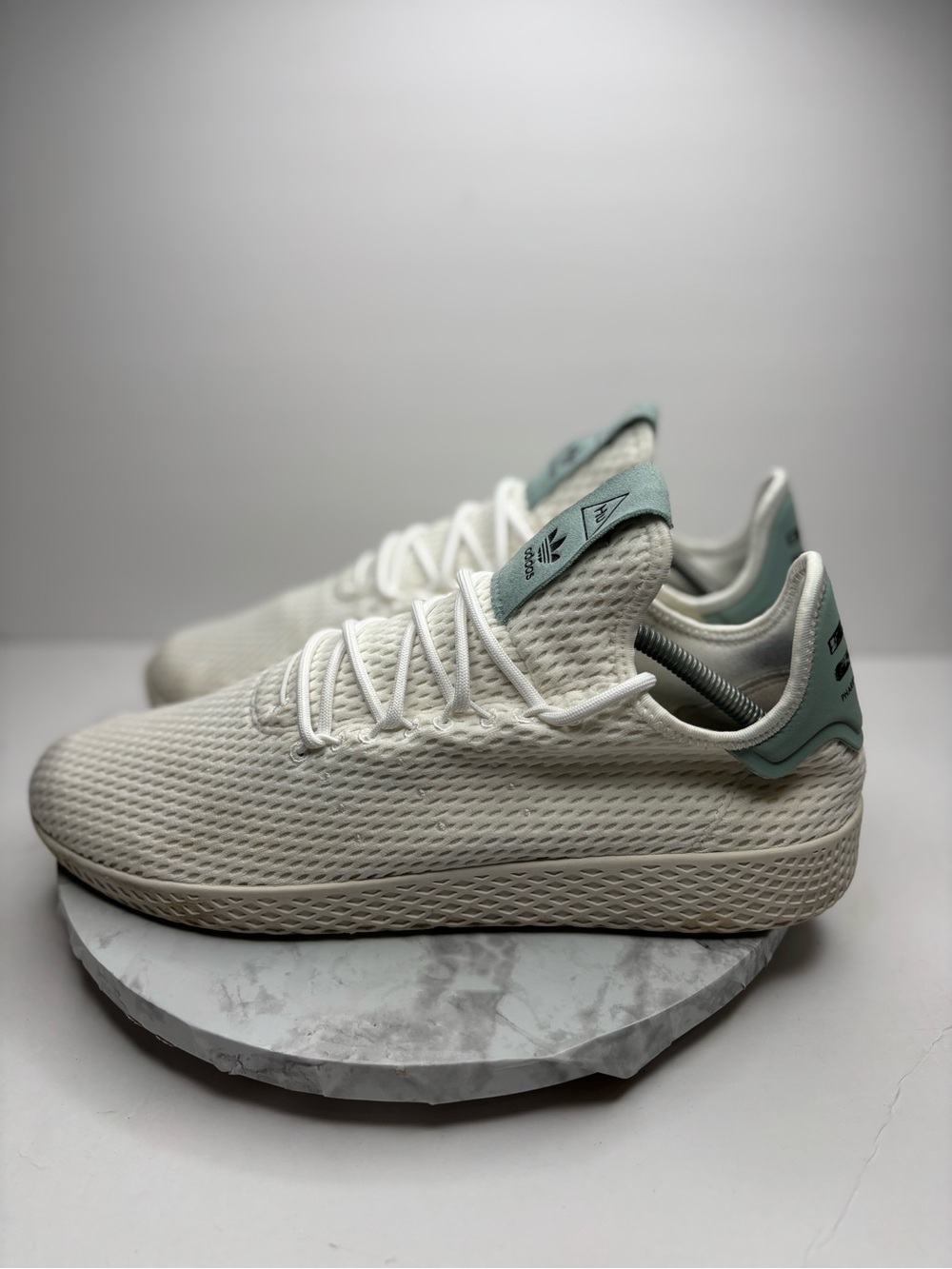 Size 11.5-adidas x Pharrell Williams Tennis Hu sneakers in the 'Tactile Green